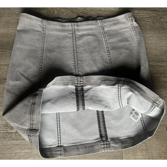 Free People Modern Femme Grey Denim Mini Skirt, EUC, Size12 MSRP $89 - Picture 7 of 16